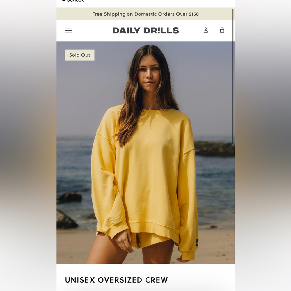 Daily Drills Unisex Oversized Crew - Sunny